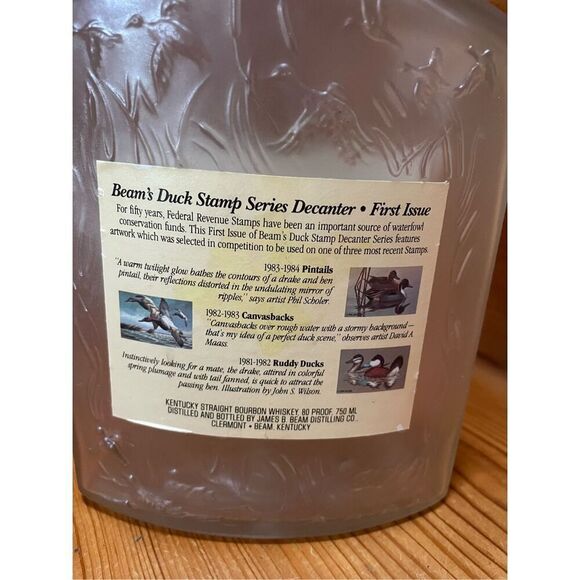 Vintage Beam Decanter- 1st Issue Duck Stamp Series - Picture 6 of 7